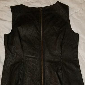 CAbi Black Faux Leather Vest with Zipper Size 8